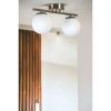 Elegant Chandelier with Metal Body & Glass Cap, 15 cm Diameter, 20 cm Height, 36 cm Length | E27 Socket, Max 40W, Matte Chrome & White Finish | Stylish Lighting for Modern Spaces