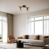 Elegant Black & Amber Chandelier, Metal Body, 15 cm Diameter, 20 cm Height, 36 cm Length, E27 Socket, Max 40W, IP20 | Stylish Lighting for Modern Spaces