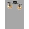 Elegant Black & Amber Chandelier, Metal Body, 15 cm Diameter, 20 cm Height, 36 cm Length, E27 Socket, Max 40W, IP20 | Stylish Lighting for Modern Spaces