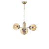 Elegant Amber & Gold Chandelier, Metal Body, 40 cm Diameter, 70 cm Height | E27 Socket, Max 40W, IP20 | Perfect for Modern Living Spaces & Dining Rooms