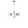 Elegant Metal Chandelier, White & Gold, 40 cm Diameter, 70 cm Height | E27 Socket, Max 40W, IP20 | Perfect for Modern Living Spaces & Dining Rooms