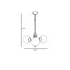Elegant Metal Chandelier, White & Gold, 40 cm Diameter, 70 cm Height | E27 Socket, Max 40W, IP20 | Perfect for Modern Living Spaces & Dining Rooms
