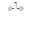 Elegant Metal Chandelier with Glass Cap, 40 cm Diameter, 30 cm Height | E27 Socket, Max 40W | White & Gold Finish | Perfect for Modern Interiors
