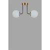 Elegant Metal Chandelier with Glass Cap, 40 cm Diameter, 30 cm Height | E27 Socket, Max 40W | White & Gold Finish | Perfect for Modern Interiors