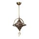 Elegant Metal Chandelier with Glass Cap, 25 cm Diameter, 65 cm Height | E27 Socket, Max 40W | Perfect for Oriental & Traditional Décor