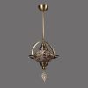 Elegant Metal Chandelier with Glass Cap, 25 cm Diameter, 65 cm Height | E27 Socket, Max 40W | Perfect for Oriental & Traditional Décor