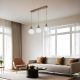Opviq, 846STL5171, Elegant Metal Chandelier with Glass Cap, 15 cm Diameter, 55 cm Length, Adjustable Height, E27 Socket, White & Gold Finish | Perfect for Modern Spaces