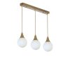 Opviq, 846STL5171, Elegant Metal Chandelier with Glass Cap, 15 cm Diameter, 55 cm Length, Adjustable Height, E27 Socket, White & Gold Finish | Perfect for Modern Spaces
