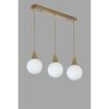 Opviq, 846STL5171, Elegant Metal Chandelier with Glass Cap, 15 cm Diameter, 55 cm Length, Adjustable Height, E27 Socket, White & Gold Finish | Perfect for Modern Spaces