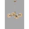 Elegant Amber & Gold Chandelier, Metal Body, 45 cm Diameter, 70 cm Height | E27 Socket, Max 40W, IP20 | Perfect for Modern Living Spaces & Dining Rooms