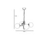 Elegant Amber & Gold Chandelier, Metal Body, 45 cm Diameter, 70 cm Height | E27 Socket, Max 40W, IP20 | Perfect for Modern Living Spaces & Dining Rooms