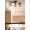 Elegant Black & Amber Chandelier, Metal Body, 15 cm Diameter, 20 cm Height, 56 cm Length, E27 Socket, Max 40W, Stylish Lighting for Modern Spaces