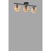 Elegant Black & Amber Chandelier, Metal Body, 15 cm Diameter, 20 cm Height, 56 cm Length, E27 Socket, Max 40W, Stylish Lighting for Modern Spaces