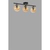 Elegant Black & Amber Chandelier, Metal Body, 15 cm Diameter, 20 cm Height, 56 cm Length, E27 Socket, Max 40W, Stylish Lighting for Modern Spaces