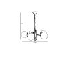 Elegant Amber & Gold Chandelier, Metal Body, 45 cm Diameter, 70 cm Height | E27 Socket, Max 40W, IP20 | Perfect for Modern Living Spaces & Dining Rooms