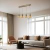 Elegant Amber & Gold Chandelier, Metal Body, 15 cm Diameter, 65 cm Length, Adjustable Height, E27 Socket, Max 40W, IP20 | Perfect for Modern Decor