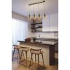 Elegant Amber & Gold Chandelier, Metal Body, 15 cm Diameter, 65 cm Length, Adjustable Height, E27 Socket, Max 40W, IP20 | Perfect for Modern Decor