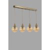Elegant Amber & Gold Chandelier, Metal Body, 15 cm Diameter, 65 cm Length, Adjustable Height, E27 Socket, Max 40W, IP20 | Perfect for Modern Decor