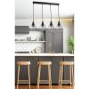Elegant Metal Chandelier, Adjustable Height 65 cm, 15 cm Diameter, Black & Fume Finish, E27 Socket Max 40W, IP20 | Perfect for Modern Interiors