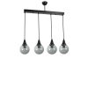 Elegant Metal Chandelier, Adjustable Height 65 cm, 15 cm Diameter, Black & Fume Finish, E27 Socket Max 40W, IP20 | Perfect for Modern Interiors