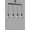 Elegant Metal Chandelier, Adjustable Height 65 cm, 15 cm Diameter, Black & Fume Finish, E27 Socket Max 40W, IP20 | Perfect for Modern Interiors