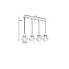 Elegant Metal Chandelier, Adjustable Height 65 cm, 15 cm Diameter, Black & Fume Finish, E27 Socket Max 40W, IP20 | Perfect for Modern Interiors