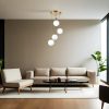 Elegant Metal Chandelier, White & Gold, 30 cm Diameter, Adjustable Height 70 cm | E27 Max 40W, IP20 | Perfect for Modern Living Spaces & Dining Areas