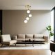 Elegant Metal Chandelier, White & Gold, 30 cm Diameter, Adjustable Height 70 cm | E27 Max 40W, IP20 | Perfect for Modern Living Spaces & Dining Areas