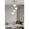 Elegant Metal Chandelier, White & Gold, 30 cm Diameter, Adjustable Height 70 cm | E27 Max 40W, IP20 | Perfect for Modern Living Spaces & Dining Areas