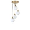Elegant Metal Chandelier, White & Gold, 30 cm Diameter, Adjustable Height 70 cm | E27 Max 40W, IP20 | Perfect for Modern Living Spaces & Dining Areas