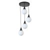 Elegant Black & White Chandelier, Metal Body, Adjustable Height 70 cm, 30 cm Diameter, E27 Socket Max 40W, Stylish Lighting for Modern Spaces