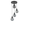 Elegant Metal Chandelier, Adjustable Height 70 cm, Black & Fume Finish, 30 cm Diameter, E27 Socket Max 40W, Stylish Lighting for Modern Spaces
