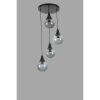 Elegant Metal Chandelier, Adjustable Height 70 cm, Black & Fume Finish, 30 cm Diameter, E27 Socket Max 40W, Stylish Lighting for Modern Spaces