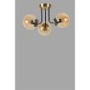 Elegant Amber & Gold Chandelier, Metal Body, 40 cm Diameter, 30 cm Height | E27 Socket, Max 40W, IP20 | Perfect for Modern Living Spaces & Dining Rooms