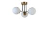 Elegant Metal Chandelier with Glass Cap, 40 cm Diameter, 30 cm Height | E27 Socket, Max 40W | White & Gold Finish | Perfect for Modern Interiors