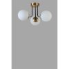 Elegant Metal Chandelier with Glass Cap, 40 cm Diameter, 30 cm Height | E27 Socket, Max 40W | White & Gold Finish | Perfect for Modern Interiors
