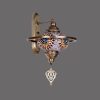 Opviq, 846STL2751, Elegant Wall Lamp with Metal Body & Glass Cap, 25 x 44 x 30 cm | Oven Dried Paint, E27 Socket Max 40W | Perfect for Oriental & Traditional Decor