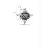 Opviq, 846STL2751, Elegant Wall Lamp with Metal Body & Glass Cap, 25 x 44 x 30 cm | Oven Dried Paint, E27 Socket Max 40W | Perfect for Oriental & Traditional Decor
