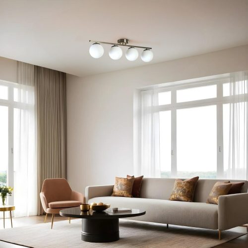 Elegant Chandelier with Metal Body & Glass Cap, 15 cm Diameter, 20 cm Height, 75 cm Length | E27 Socket, Max 40W, Matte Chrome & White Finish | Stylish Lighting for Modern Spaces