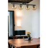 Elegant Black & Amber Chandelier, Metal Body, 15 cm Diameter, 20 cm Height, 75 cm Length, E27 Socket, Max 40W, IP20 | Perfect for Modern Spaces