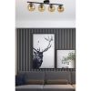 Elegant Black & Amber Chandelier, Metal Body, 15 cm Diameter, 20 cm Height, 75 cm Length, E27 Socket, Max 40W, IP20 | Perfect for Modern Spaces