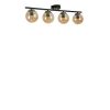 Elegant Black & Amber Chandelier, Metal Body, 15 cm Diameter, 20 cm Height, 75 cm Length, E27 Socket, Max 40W, IP20 | Perfect for Modern Spaces