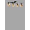 Elegant Black & Amber Chandelier, Metal Body, 15 cm Diameter, 20 cm Height, 75 cm Length, E27 Socket, Max 40W, IP20 | Perfect for Modern Spaces