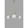 Elegant Metal Chandelier with Glass Cap, 65 cm Diameter, 70 cm Height | E27 Socket, Max 40W | White & Gold Finish, Perfect for Modern Interiors