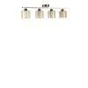 Elegant Chandelier with Metal Body & Glass Cap, 15 cm Diameter, 20 cm Height, 75 cm Length | E27 Socket, Max 40W, Matte Chrome & Amber Finish | Stylish Lighting for Modern Spaces