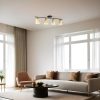 Elegant Black & Amber Chandelier, Metal Body, 15 cm Diameter, 20 cm Height, 75 cm Length, E27 Socket, Max 40W, IP20 | Perfect for Modern Spaces