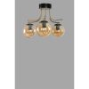 Elegant Amber & Black Chandelier, Metal Body, 50 cm Diameter, 32 cm Height, E27 Socket Max 40W, IP20 | Perfect for Modern Living Spaces & Dining Rooms
