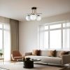 Elegant Black & White Chandelier, Metal Body, 50 cm Diameter, 32 cm Height | E27 Socket, Max 40W, IP20 | Perfect for Modern Living Spaces
