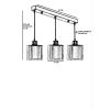 Elegant Copper Chandelier, 55 cm Length, 14 cm Diameter, 70 cm Height | 100% Metal, Adjustable Height, E27 Socket | Glam & Scandinavian Design