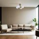 Elegant Metal Chandelier with Glass Cap, 40 cm Diameter, 30 cm Height | E27 Socket, Max 40W | White & Gold Finish | Perfect for Modern Interiors